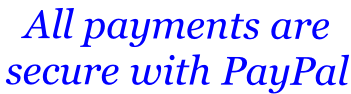 All payments are  secure with PayPal